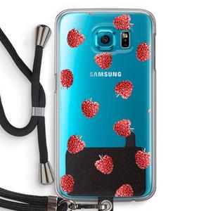 CaseCompany Framboosjes: Samsung Galaxy S6 Transparant Hoesje met koord