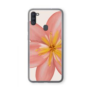 CaseCompany Pink Ellila Flower: Samsung Galaxy A11 Transparant Hoesje