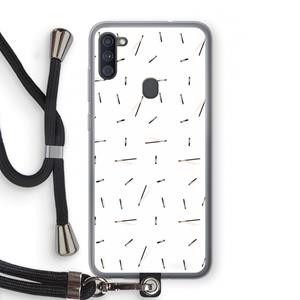 CaseCompany Hipster stripes: Samsung Galaxy A11 Transparant Hoesje met koord