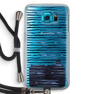CaseCompany Verrassende lijnen: Samsung Galaxy S6 Transparant Hoesje met koord