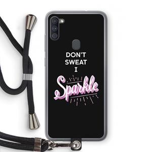 CaseCompany Sparkle quote: Samsung Galaxy A11 Transparant Hoesje met koord