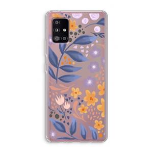 CaseCompany Flowers with blue leaves: Samsung Galaxy A51 5G Transparant Hoesje