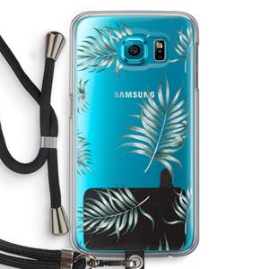 CaseCompany Simple leaves: Samsung Galaxy S6 Transparant Hoesje met koord
