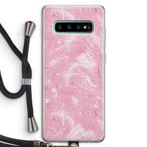 CaseCompany Abstract Painting Pink: Samsung Galaxy S10 Plus Transparant Hoesje met koord