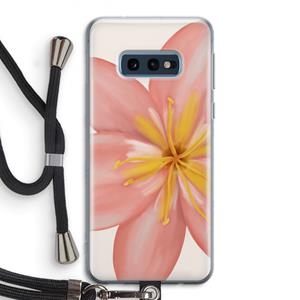CaseCompany Pink Ellila Flower: Samsung Galaxy S10e Transparant Hoesje met koord