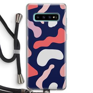 CaseCompany Memphis Shapes Pink: Samsung Galaxy S10 Plus Transparant Hoesje met koord