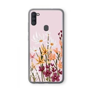 CaseCompany Painted wildflowers: Samsung Galaxy A11 Transparant Hoesje