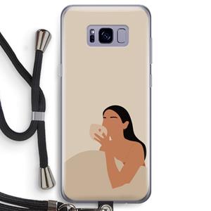 CaseCompany Fresh coffee: Samsung Galaxy S8 Transparant Hoesje met koord