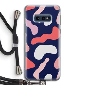 CaseCompany Memphis Shapes Pink: Samsung Galaxy S10e Transparant Hoesje met koord