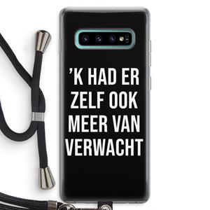 CaseCompany Meer verwacht - Zwart: Samsung Galaxy S10 Plus Transparant Hoesje met koord
