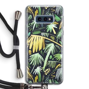 CaseCompany Tropical Palms Dark: Samsung Galaxy S10e Transparant Hoesje met koord