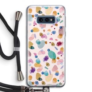 CaseCompany Terrazzo Memphis Pink: Samsung Galaxy S10e Transparant Hoesje met koord