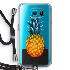 CaseCompany Grote ananas: Samsung Galaxy S6 Transparant Hoesje met koord