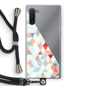 CaseCompany Gekleurde driehoekjes pastel: Samsung Galaxy Note 10 Transparant Hoesje met koord