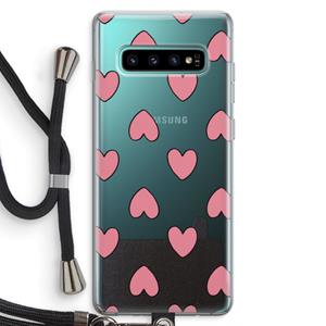 CaseCompany Ondersteboven verliefd: Samsung Galaxy S10 Plus Transparant Hoesje met koord
