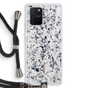 CaseCompany Gespikkelde marmer: Samsung Galaxy S10 Lite Transparant Hoesje met koord