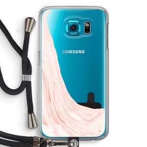 CaseCompany Peach bath: Samsung Galaxy S6 Transparant Hoesje met koord