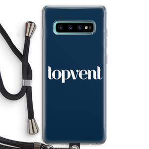 CaseCompany Topvent Navy: Samsung Galaxy S10 Plus Transparant Hoesje met koord