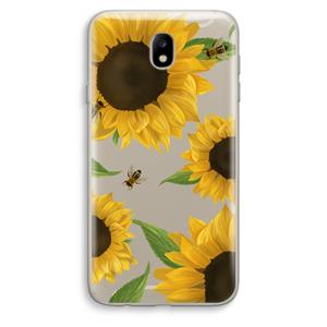 CaseCompany Sunflower and bees: Samsung Galaxy J7 (2017) Transparant Hoesje