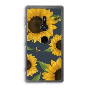 CaseCompany Sunflower and bees: Sony Xperia XZ2 Transparant Hoesje