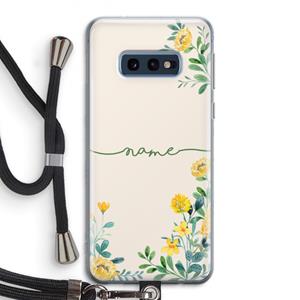 CaseCompany Gele bloemen: Samsung Galaxy S10e Transparant Hoesje met koord