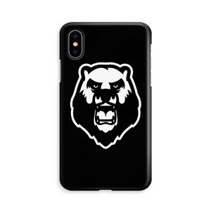 CaseCompany Angry Bear (black): iPhone X Volledig Geprint Hoesje