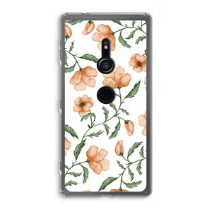CaseCompany Peachy flowers: Sony Xperia XZ2 Transparant Hoesje