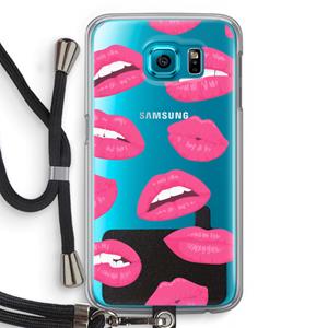CaseCompany Bite my lip: Samsung Galaxy S6 Transparant Hoesje met koord