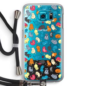 CaseCompany Kleurrijke katten: Samsung Galaxy S6 Transparant Hoesje met koord