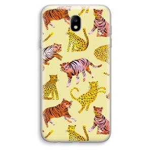 CaseCompany Cute Tigers and Leopards: Samsung Galaxy J7 (2017) Transparant Hoesje
