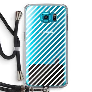CaseCompany Strepen zwart-wit: Samsung Galaxy S6 Transparant Hoesje met koord