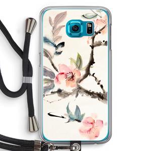 CaseCompany Japanse bloemen: Samsung Galaxy S6 Transparant Hoesje met koord