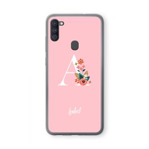 CaseCompany Pink Bouquet: Samsung Galaxy A11 Transparant Hoesje