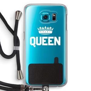 CaseCompany Queen zwart: Samsung Galaxy S6 Transparant Hoesje met koord