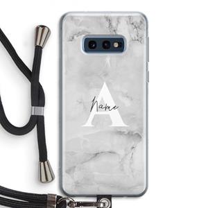 CaseCompany Ivory Marble: Samsung Galaxy S10e Transparant Hoesje met koord