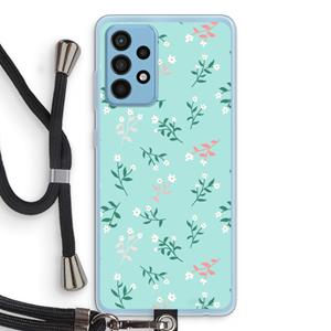 CaseCompany Small white flowers: Samsung Galaxy A52 Transparant Hoesje met koord