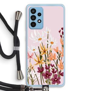CaseCompany Painted wildflowers: Samsung Galaxy A52 Transparant Hoesje met koord
