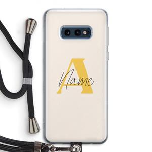 CaseCompany Amber Script: Samsung Galaxy S10e Transparant Hoesje met koord