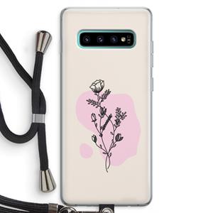 CaseCompany Roses are red: Samsung Galaxy S10 Plus Transparant Hoesje met koord