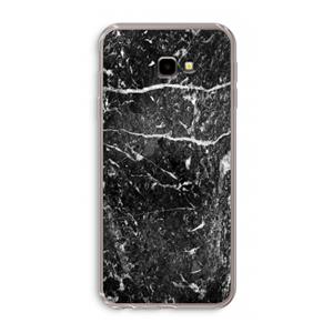 CaseCompany Zwart marmer: Samsung Galaxy J4 Plus Transparant Hoesje