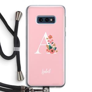 CaseCompany Pink Bouquet: Samsung Galaxy S10e Transparant Hoesje met koord