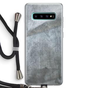 CaseCompany Grey Stone: Samsung Galaxy S10 Plus Transparant Hoesje met koord