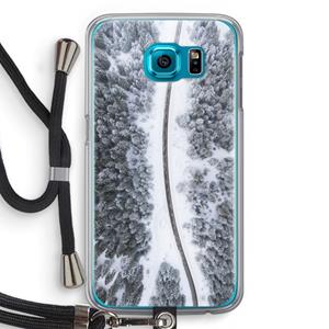 CaseCompany Snøfall: Samsung Galaxy S6 Transparant Hoesje met koord