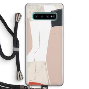 CaseCompany Lava: Samsung Galaxy S10 Plus Transparant Hoesje met koord