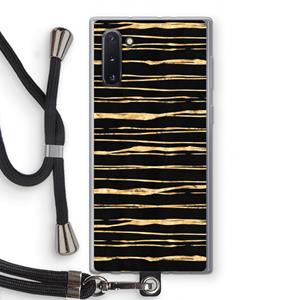 CaseCompany Gouden strepen: Samsung Galaxy Note 10 Transparant Hoesje met koord