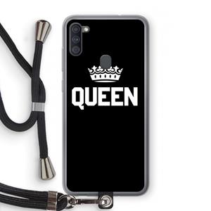 CaseCompany Queen zwart: Samsung Galaxy A11 Transparant Hoesje met koord