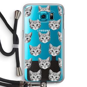 CaseCompany Kitten: Samsung Galaxy S6 Transparant Hoesje met koord