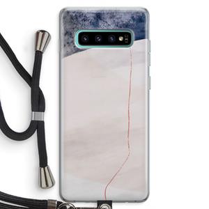 CaseCompany Stone White: Samsung Galaxy S10 Plus Transparant Hoesje met koord