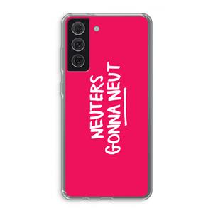 CaseCompany Neuters (roze): Samsung Galaxy S21 FE Transparant Hoesje