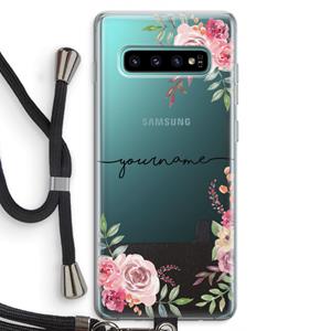 CaseCompany Rozen: Samsung Galaxy S10 Plus Transparant Hoesje met koord